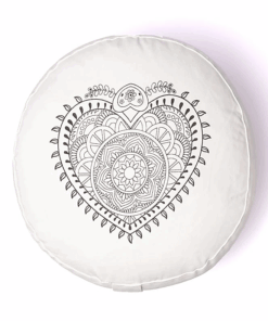 Zafu de Yoga meditación corazón color crudo algodón bio