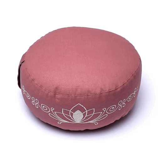 Zafu de Yoga meditación rosa antiguo loto algodón orgánico