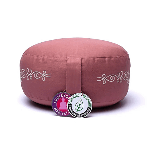 Zafu de Yoga meditación rosa antiguo loto algodón orgánico