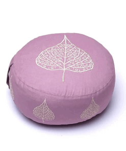 Zafu de Yoga meditación lila hoja de bodhi algodón orgánico