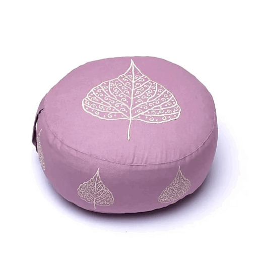 Zafu de Yoga meditación lila hoja de bodhi algodón orgánico