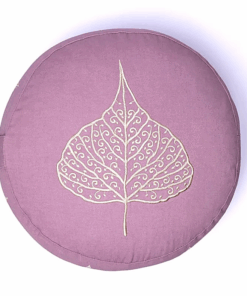 Zafu de Yoga meditación lila hoja de bodhi algodón orgánico