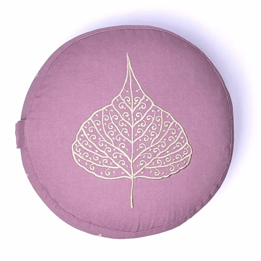 Zafu de Yoga meditación lila hoja de bodhi algodón orgánico