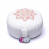 Zafu de Yoga meditación blanco mandala algodón orgánico