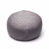 Zafu de Yoga meditación Flor de la Vida mandala gris algodón orgánico