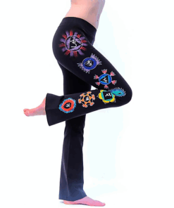 Pantalón de Yoga Chakras pintados a mano negro