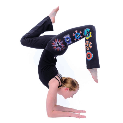 Pantalón de Yoga Chakras pintados a mano negro