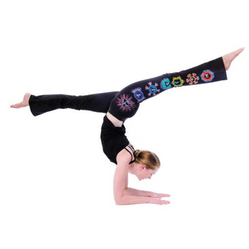 Pantalón de Yoga Chakras pintados a mano negro
