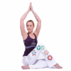 Pantalón de Yoga Chakras pintados a mano blanco