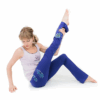 Pantalón de Yoga Lotus pintado a mano algodón azul/violeta