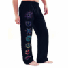 Pantalón de Yoga para hormbres Chakras pintados a mano negro