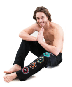 Pantalón de Yoga para hormbres Chakras pintados a mano negro