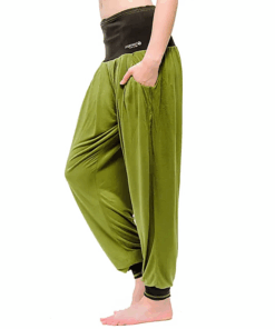 Pantalón de Yoga Vinayasa oliva verde/negro