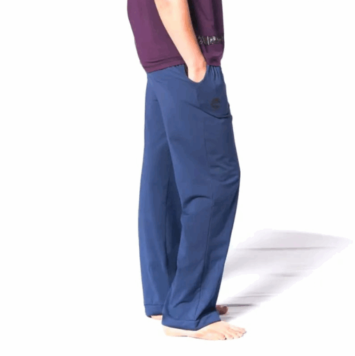 Pantalón de Yoga hombres Comfort algodón orgánico azul