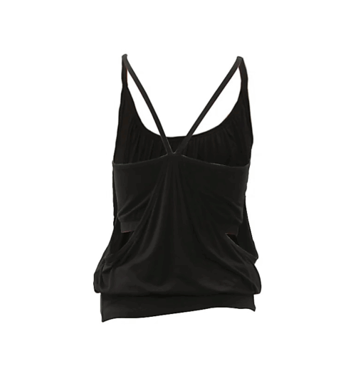 Top yoga Namaste Zen sin costuras algodón orgánico negro