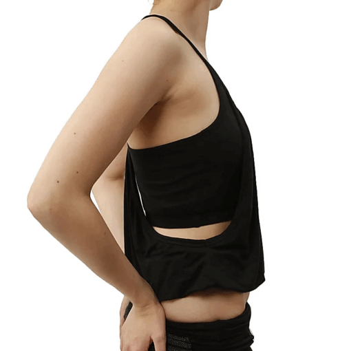 Top yoga Namaste Zen sin costuras algodón orgánico negro