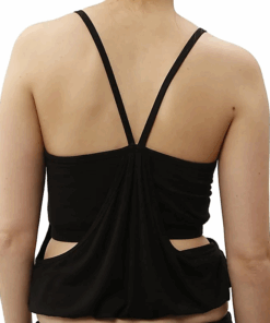 Top yoga Namaste Zen sin costuras algodón orgánico negro