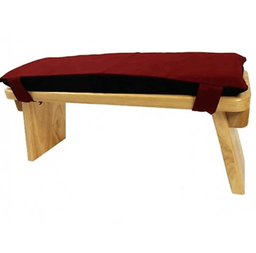 Cojín para banco de meditación rojo oscuro con relleno