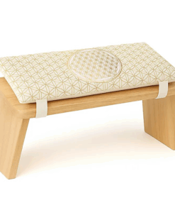Cojín para banco de meditación blanco Flor de la Vida con relleno
