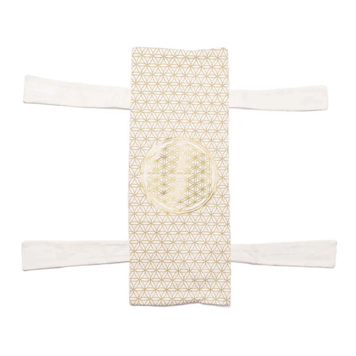 Cojín para banco de meditación blanco Flor de la Vida con relleno