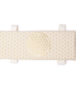 Cojín para banco de meditación blanco Flor de la Vida con relleno
