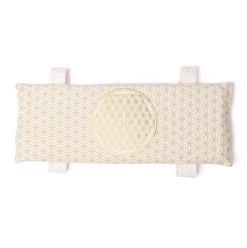 Cojín para banco de meditación blanco Flor de la Vida con relleno