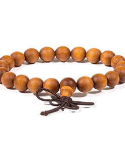 Mala/pulsera de madera de sándalo - elástica