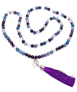 Mala amatista/ aventurina/ cristal de roca + ohm