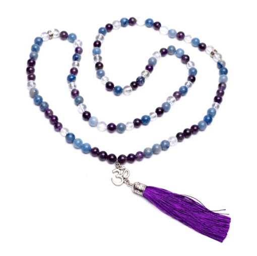 Mala amatista/ aventurina/ cristal de roca + ohm