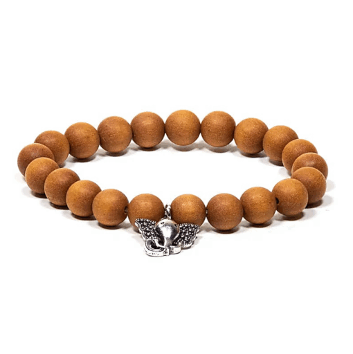 Mala/pulsera elástica de sándalo con Ganesh 2 unidades