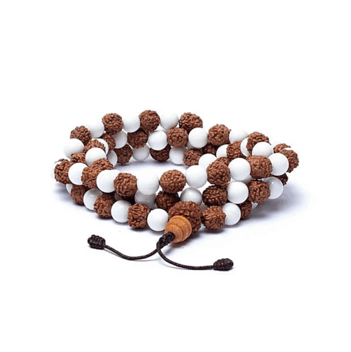 Mala rudraksha / concha 108 cuentas