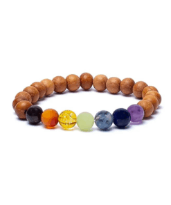 Pulsera elástica Chakra cuentas de kadam 3 Unidades