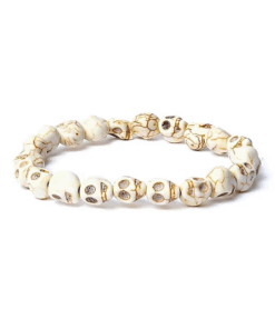 Pulsera de hueso 21 cuentas en forma de calavera 3 unidades