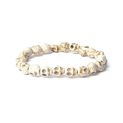 Pulsera de hueso 21 cuentas en forma de calavera 3 unidades