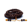 Mala de Rudraksha pulido 108 cuentas y bolsa
