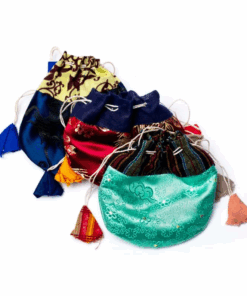 Mala de Rudraksha pulido 108 cuentas y bolsa