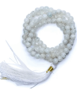Mala para Yoga Piedra de Luna calidad AA 108 cuentas + bolsa