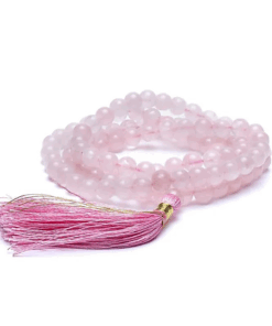 Mala para Yoga cuarzo rosa calidad AA 108 cuentas +bolsa