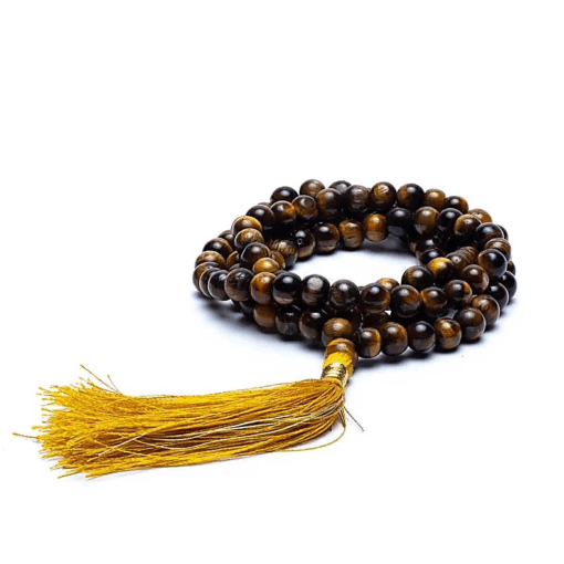 Mala para Yoga ojo de tigre calidad AA-108 cuentas + bolsa