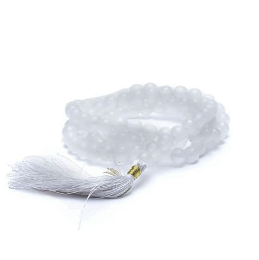 Mala para Yoga Ágata Blanca calidad AA 108 cuentas