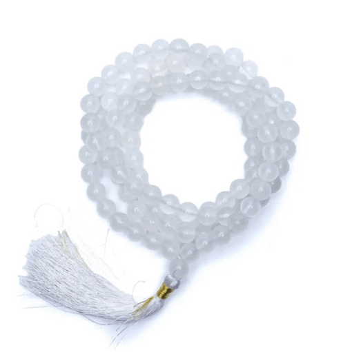 Mala para Yoga Ágata Blanca calidad AA 108 cuentas