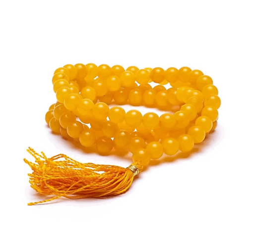 Mala para Yoga cuarzo dorado calidad AA 108 cuentas