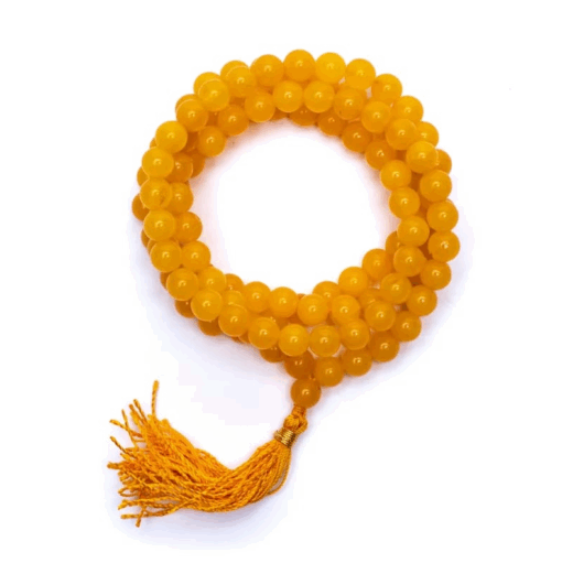 Mala para Yoga cuarzo dorado calidad AA 108 cuentas