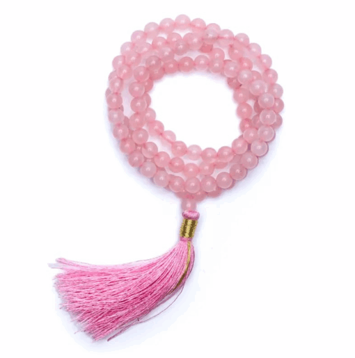 Mala para Yoga cuarzo rosa calidad AA 108 cuentas +bolsa
