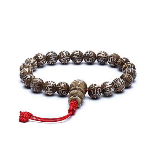 Mala para Yoga Conchas OMPMH grabado 21 cuentas regulable