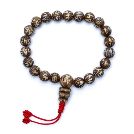 Mala para Yoga Conchas OMPMH grabado 21 cuentas regulable