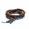 Mala para Yoga madera elástico 108 cuentas ornamentales y dorje