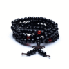 Mala para Yoga madera elástico y 108 cuentas ornamentales