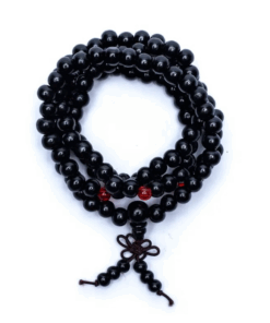 Mala para Yoga madera elástico y 108 cuentas ornamentales