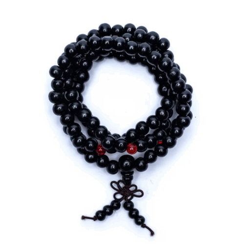 Mala para Yoga madera elástico y 108 cuentas ornamentales